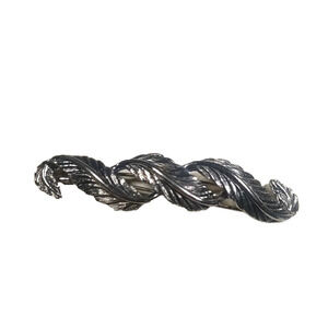 Silver Tone Hair Barrette Greek Feather Party Elegant Classic